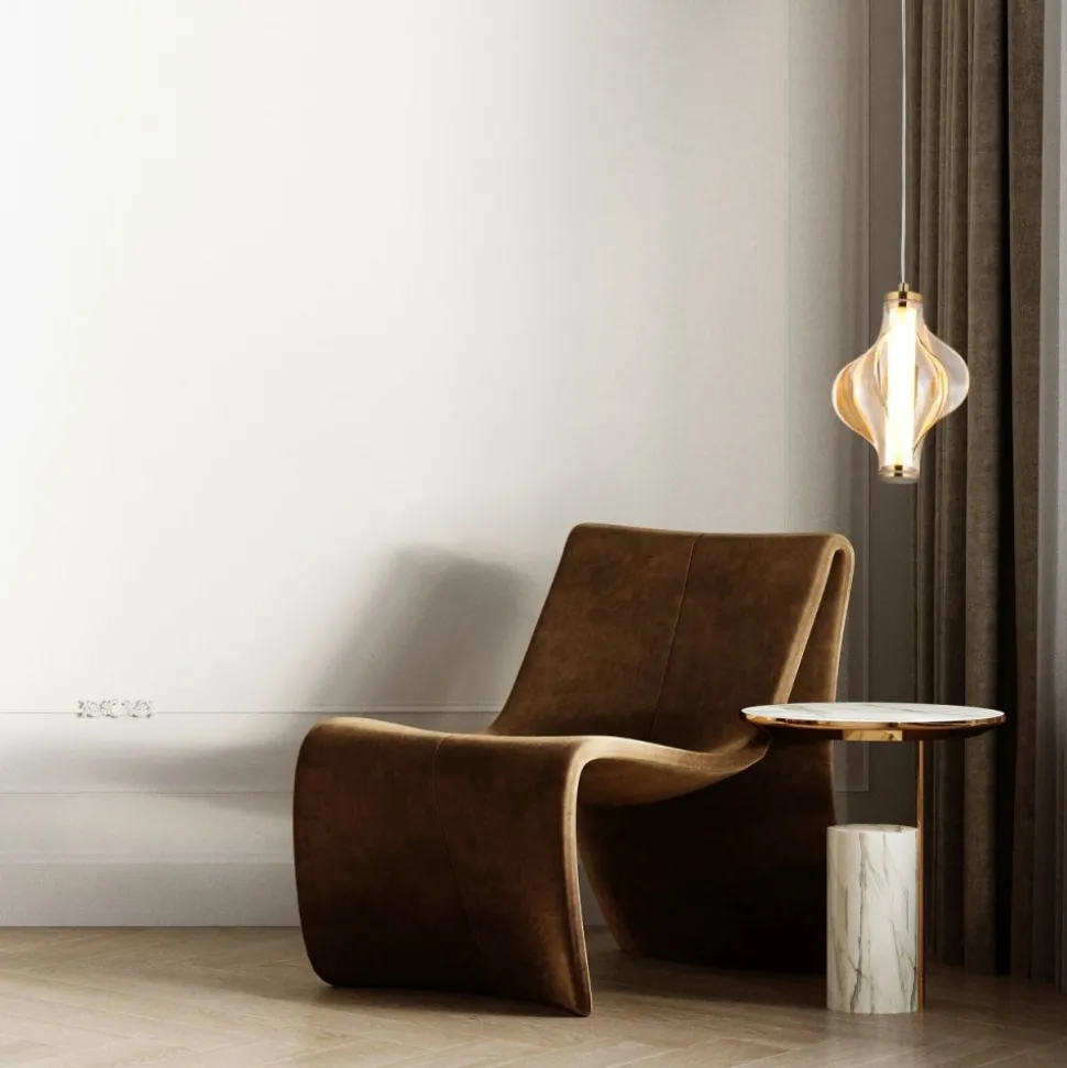 Lampa wisząca ELVA mosiądz 1xLED 8W 3000K