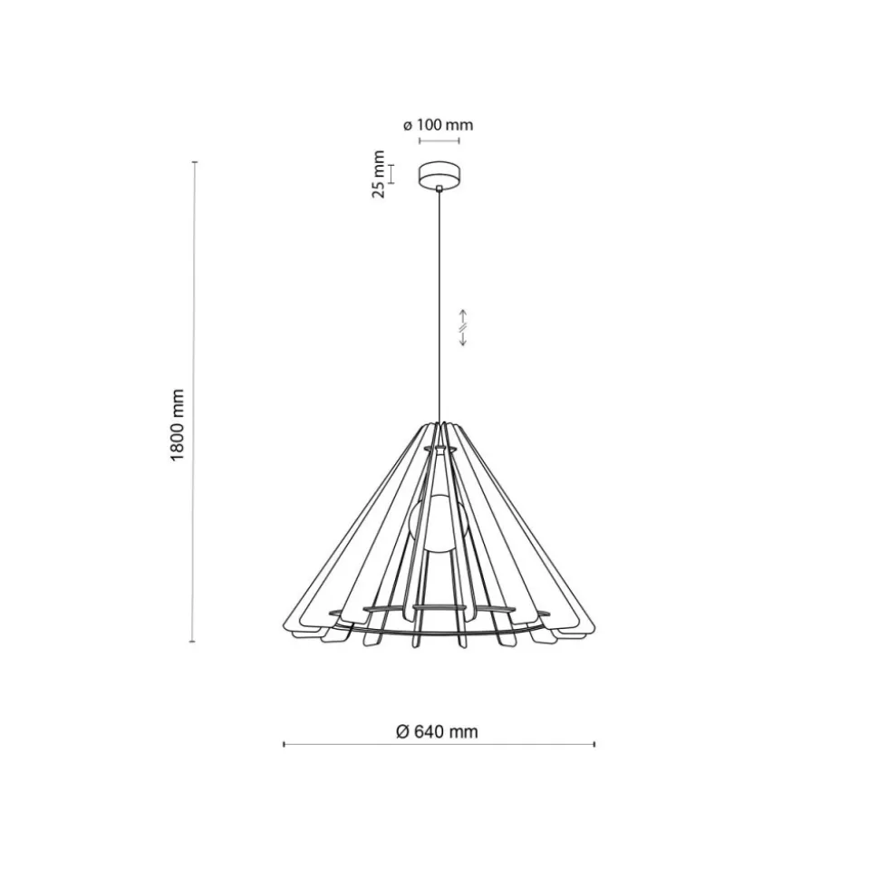 Lampa wisząca ERIS WOOD L 1xE27