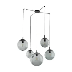 Lampa Wisząca ESME Grafitowy Szklane Klosze 6xE27