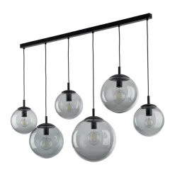 Lampa Wisząca ESME Grafitowy Szklane Klosze 6xE27 130cm