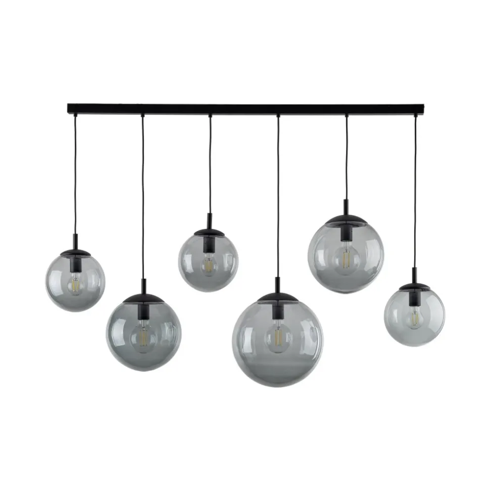 Lampa Wisząca ESME Grafitowy Szklane Klosze 6xE27 130cm