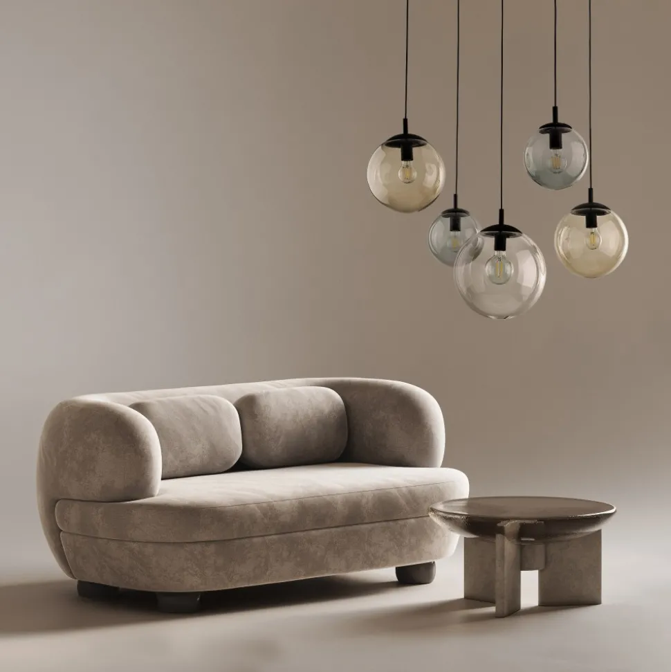Lampa Wisząca ESME Mix Szklane Klosze 5xE27