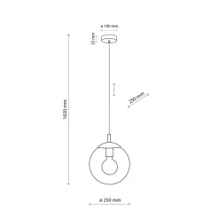 Lampa Wisząca ESME Transparentny Szklany Klosz 1xE27 25 cm