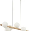 Lampa Wisząca ESTERA Brązowy Biały Szklane Klosze 7xG9