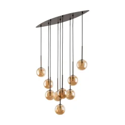 Lampa Wisząca ESTERA Brązowy Szklane Klosze 9xG9