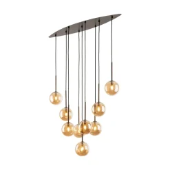 Lampa Wisząca ESTERA Brązowy Szklane Klosze 9xG9