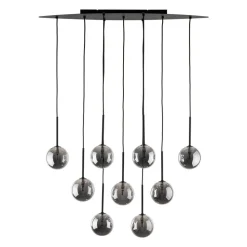 Lampa Wisząca ESTERA Czarny Grafitowy Szklane Klosze 9xG9