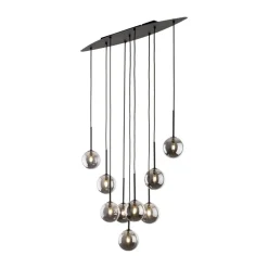 Lampa Wisząca ESTERA Czarny Grafitowy Szklane Klosze 9xG9