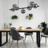 Lampa Wisząca ESTERA Czarny Grafitowy Szklane Klosze 7xG9
