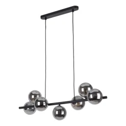 Lampa Wisząca ESTERA Czarny Grafitowy Szklane Klosze 7xG9