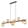 Lampa wisząca ESTERA WOOD brązowa orzech 9xG9