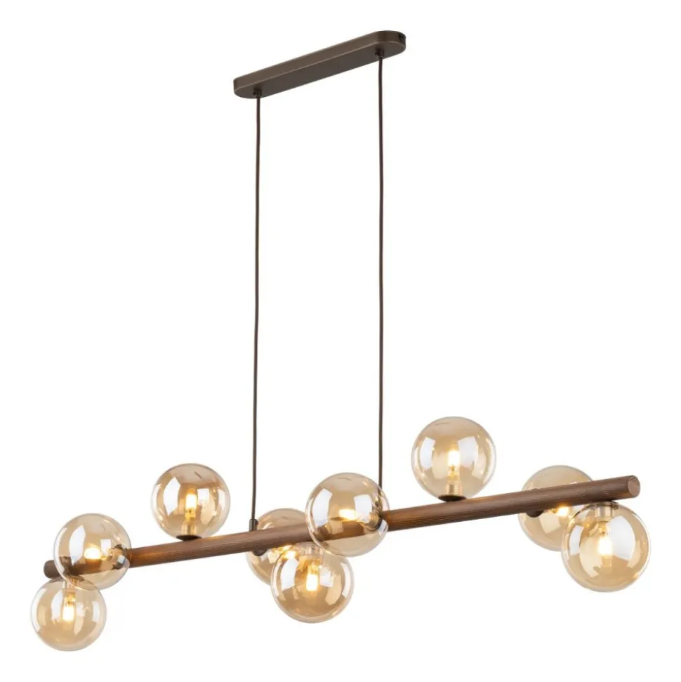 Lampa wisząca ESTERA WOOD brązowa orzech 9xG9