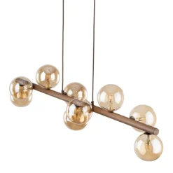 Lampa wisząca ESTERA WOOD brązowa orzech 9xG9