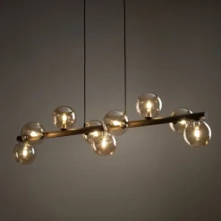 Lampa wisząca ESTERA WOOD brązowa orzech 9xG9