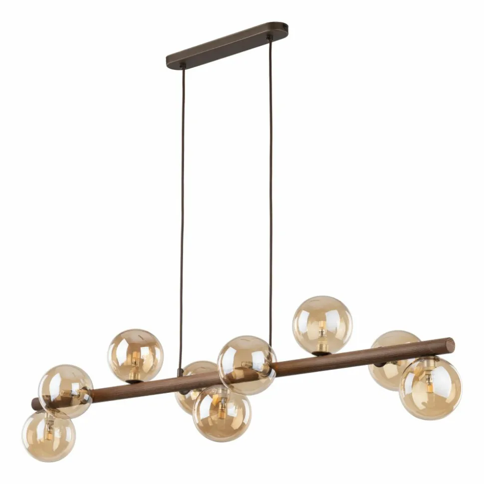 Lampa wisząca ESTERA WOOD brązowa orzech 9xG9