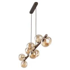 Lampa wisząca ESTERA WOOD brązowa orzech 9xG9