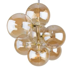 Lampa Wisząca ESTERA Złoty Szklane Klosze 7xG9