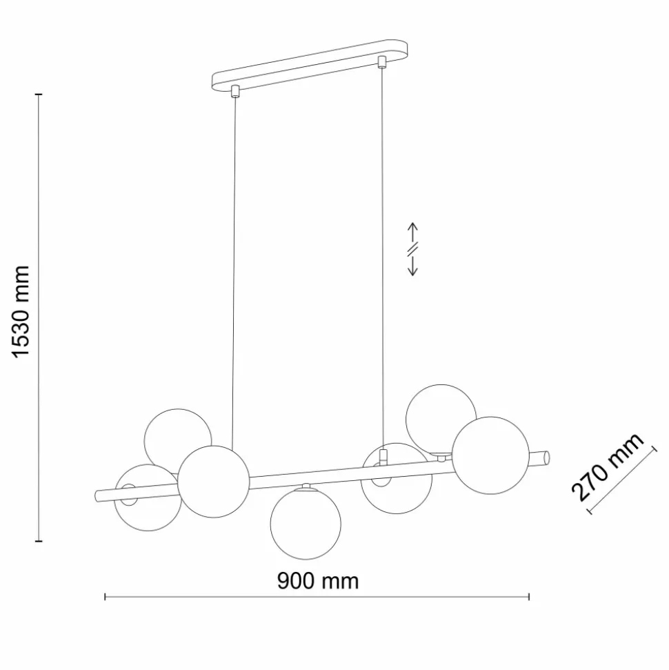 Lampa Wisząca ESTERA Złoty Szklane Klosze 7xG9