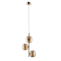 Lampa Wisząca ESTERA Złoty Szklane Klosze 3xG9