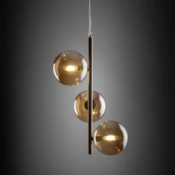 Lampa Wisząca ESTERA Złoty Szklane Klosze 3xG9