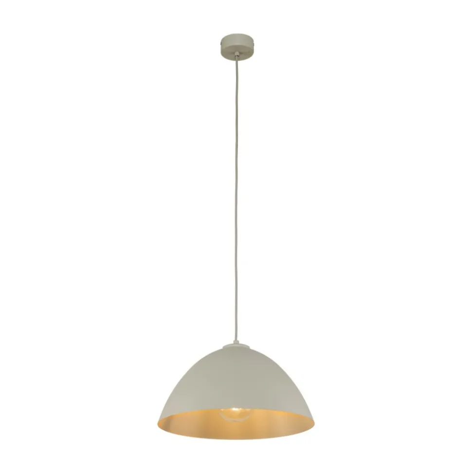 Lampa Wisząca FARO Beżowy Metalowy Klosz 1xE27 34cm