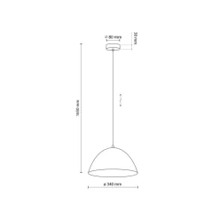 Lampa Wisząca FARO Beżowy Metalowy Klosz 1xE27 34cm