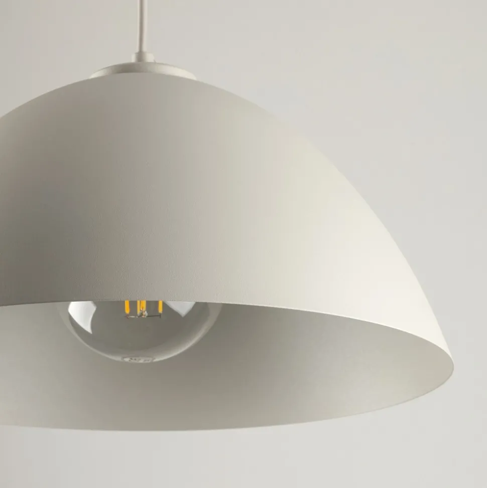 Lampa Wisząca FARO Beżowy Metalowy Klosz 1xE27 34cm