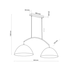 Lampa Wisząca FARO Biały Metalowe Klosze 2xE27