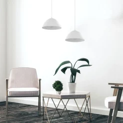 Lampa wisząca FARO Biały Metalowy Klosz 1xE27 34cm