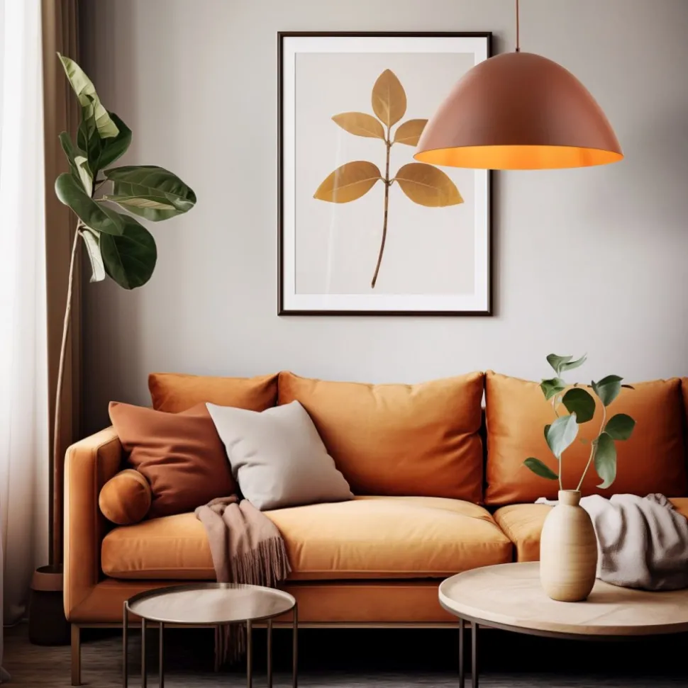 Lampa wisząca FARO ceglasta 1xE27 50 cm