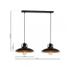 Lampa Wisząca FELIX II Czarny Złoty Metalowe Klosze 2xE27