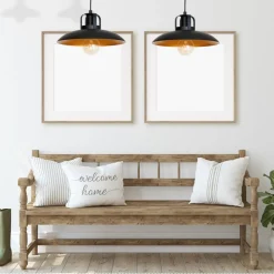 Lampa Wisząca FELIX II Czarny Złoty Metalowe Klosze 2xE27