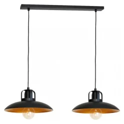 Lampa Wisząca FELIX II Czarny Złoty Metalowe Klosze 2xE27