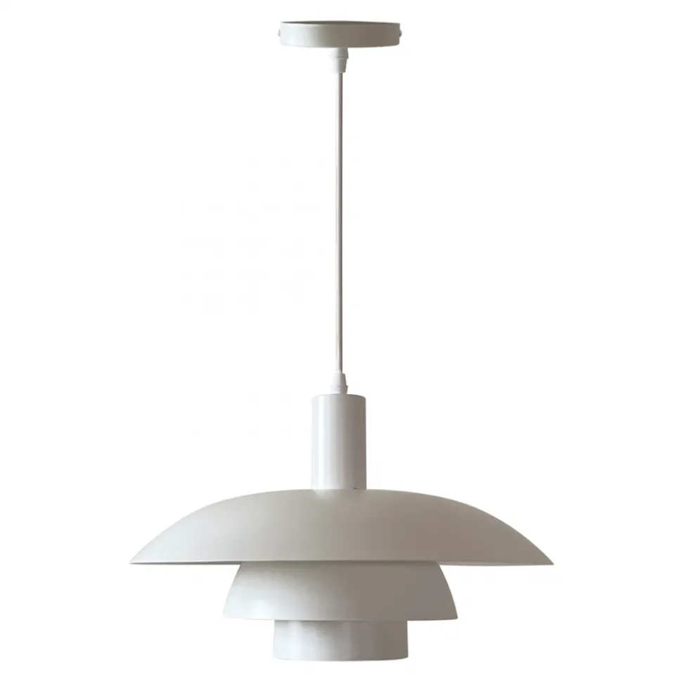 Lampa wisząca FERRO Biała Metalowa 1xE27 38cm