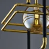 Lampa Wisząca FIORI Czarny Złoty Szklany Klosz 1xG9 29 cm