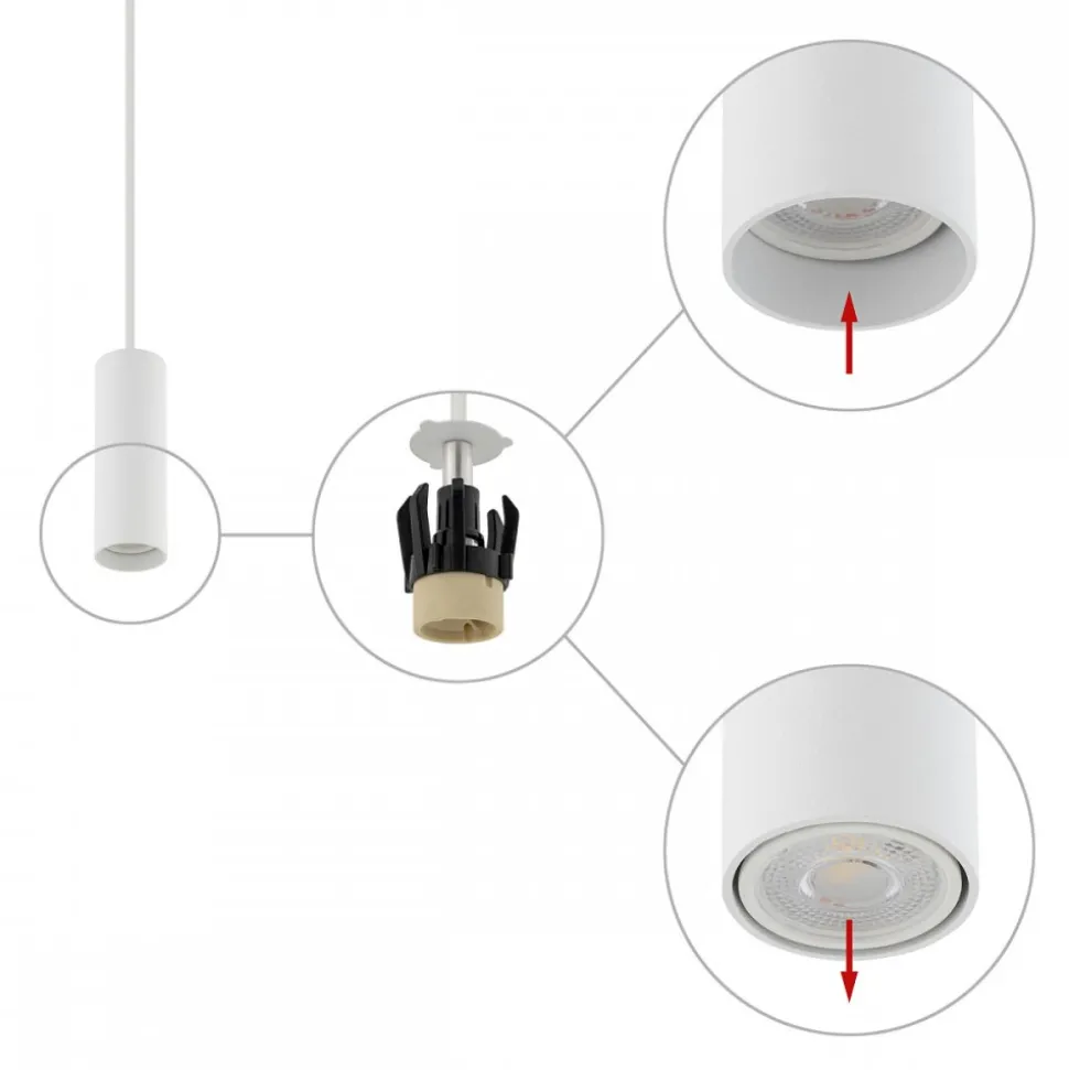 Lampa Wisząca FOURTY S Biały 1xGU10 R35