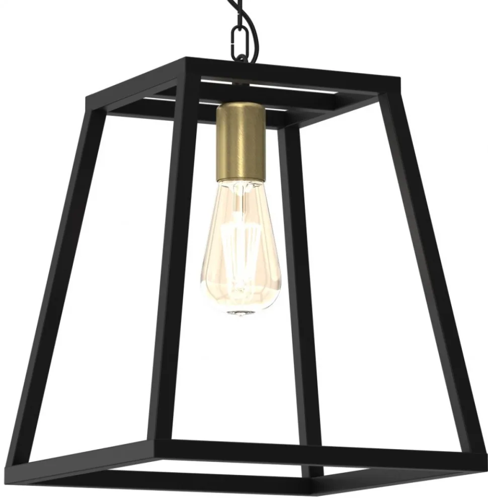 Lampa Wisząca FRAME Czarny Złoty 1xE27 30cm