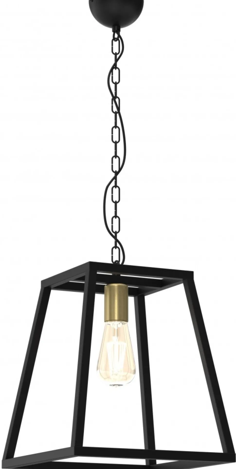 Lampa Wisząca FRAME Czarny Złoty 1xE27 30cm
