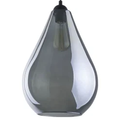 Lampa Wisząca FUENTE Czarny Grafitowy Szklany Klosz 1xE27