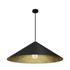 Lampa Wisząca FUJI Czarny Złoty Kompozyt 1xE27 70cm