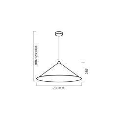 Lampa Wisząca FUJI Czarny Złoty Kompozyt 1xE27 70cm