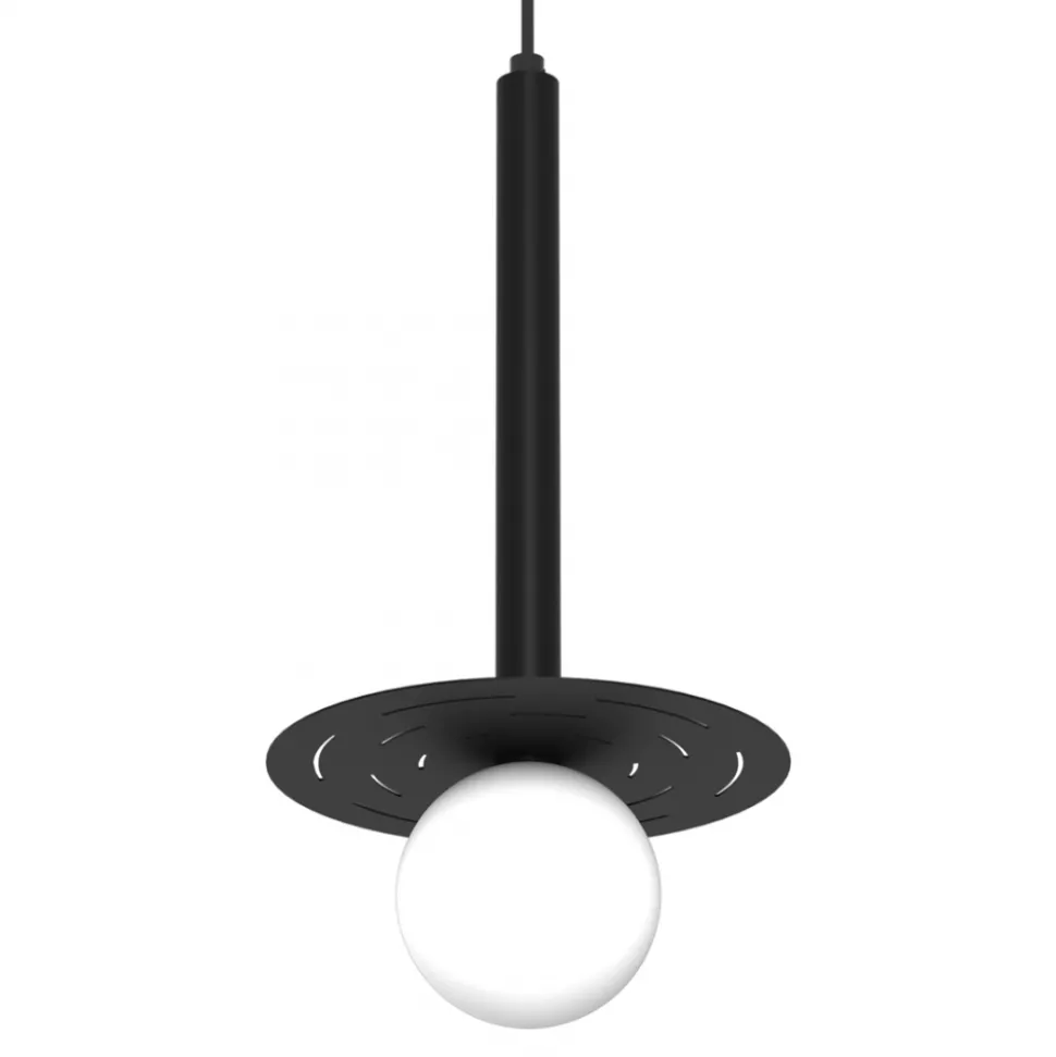 Lampa Wisząca FUTURA Czarny Biały Szklany Klosz 1xG9 20cm