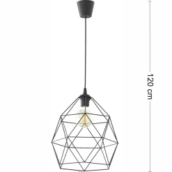 Lampa Wisząca GALAXY Czarny Metalowy Klosz 1xE27 33cm