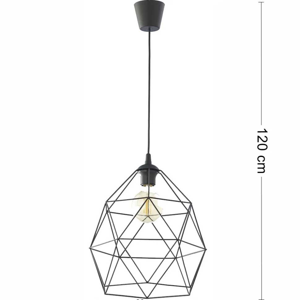 Lampa Wisząca GALAXY Czarny Metalowy Klosz 1xE27 33cm