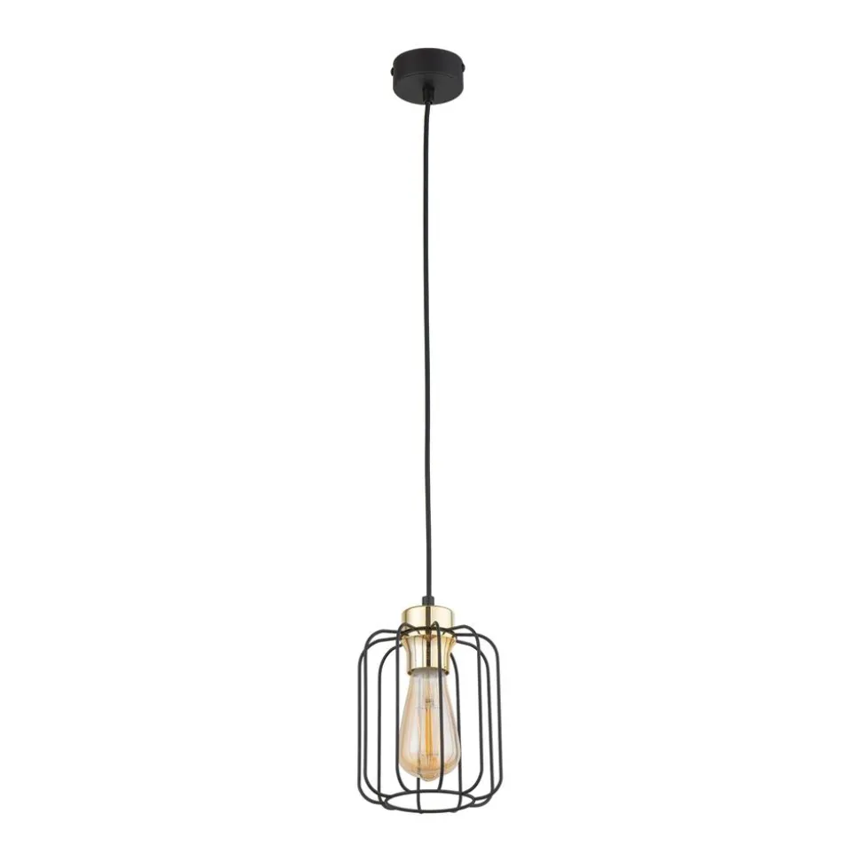 Lampa Wisząca GALAXY NEW Czarny Złoty Metalowy Klosz 1xE27