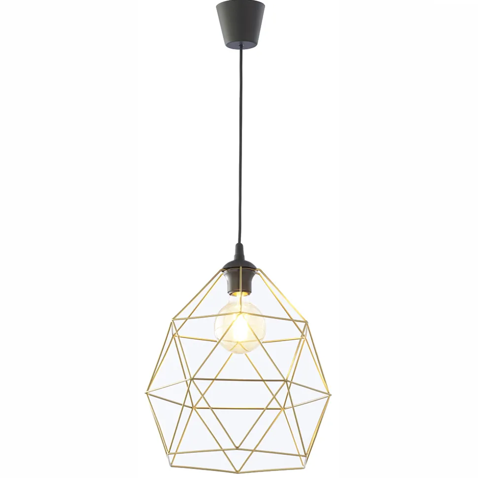 Lampa wisząca GALAXY XL czarna klosz złoty 1xE27