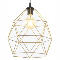 Lampa wisząca GALAXY XL czarna klosz złoty 1xE27