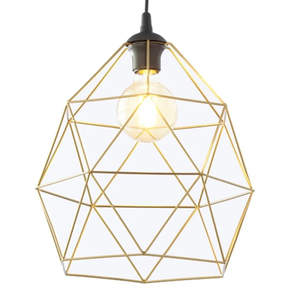 Lampa wisząca GALAXY XL czarna klosz złoty 1xE27