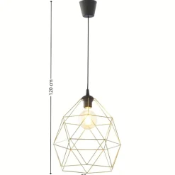 Lampa wisząca GALAXY XL czarna klosz złoty 1xE27