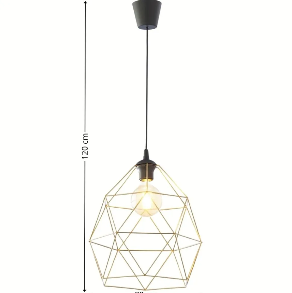 Lampa wisząca GALAXY XL czarna klosz złoty 1xE27